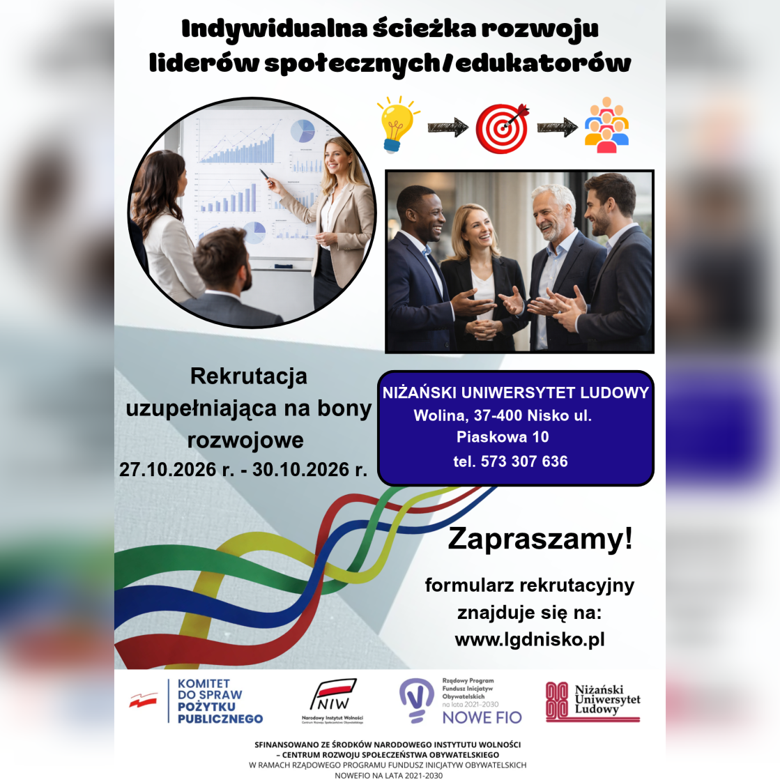 Rekrutacja uzupełniająca na bony rozwojowe dla liderów społecznych i edukatorów